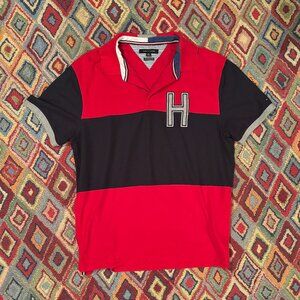 Tommy Hilfiger Colorblock Polo Shirt w/ Gray “H” Stitch - Size XL